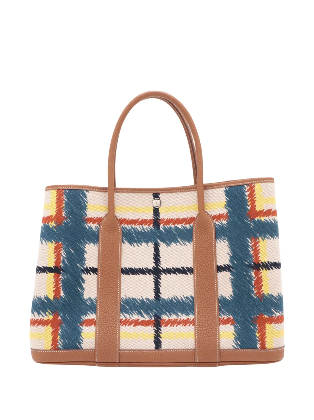 Hermès Pre-Owned 2024 Toile and Negonda Tartan Cross Garden Party 36 tote bag - Toni neutri