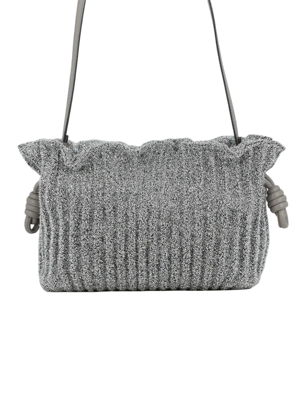 Loewe Pre-Owned 2022 Mini Metallic Lurex Flamenco Knot crossbody bag - Grey