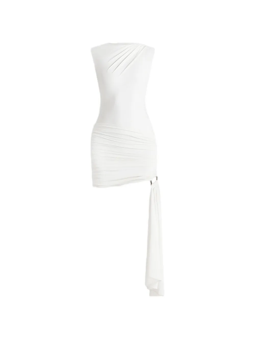 Manière De Voir Anouk in white cap-sleeve ring-detail drape mini dress - Bianco