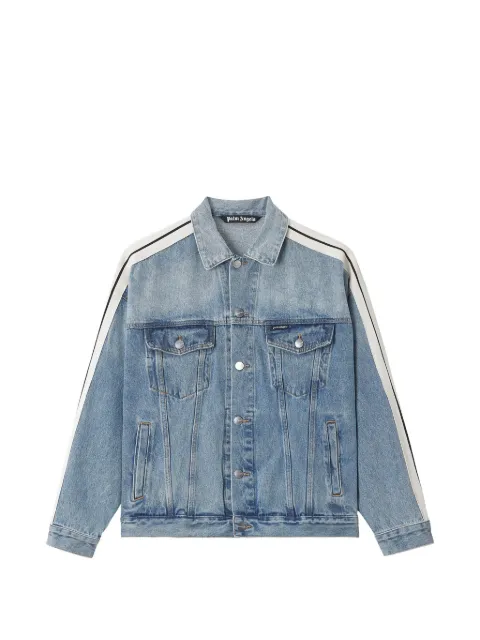 Palm Angels logo-print side-stripe denim jacket
