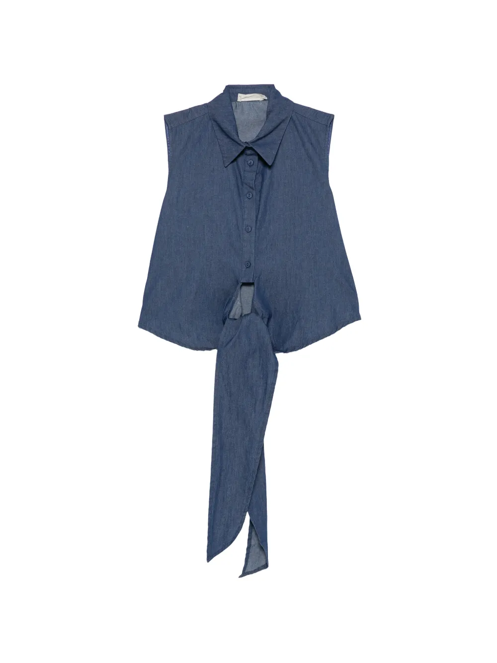 MOUTAKI tie-waist sleeveless shirt - Blu