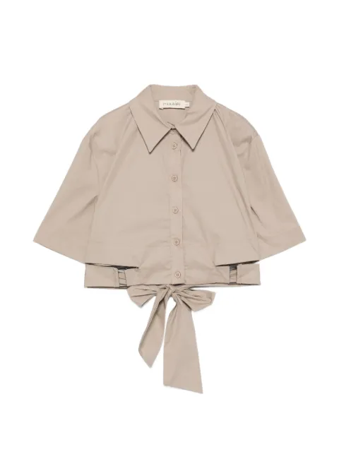 MOUTAKI tie-fastening cropped shirt