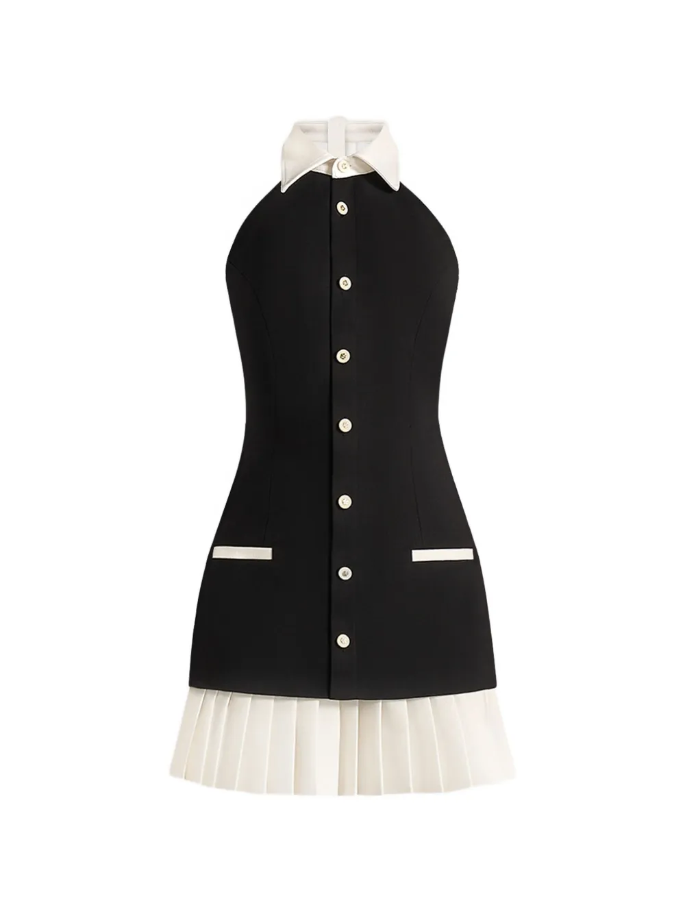 Manière De Voir Jasmine halterneck pleated mini dress - Nero
