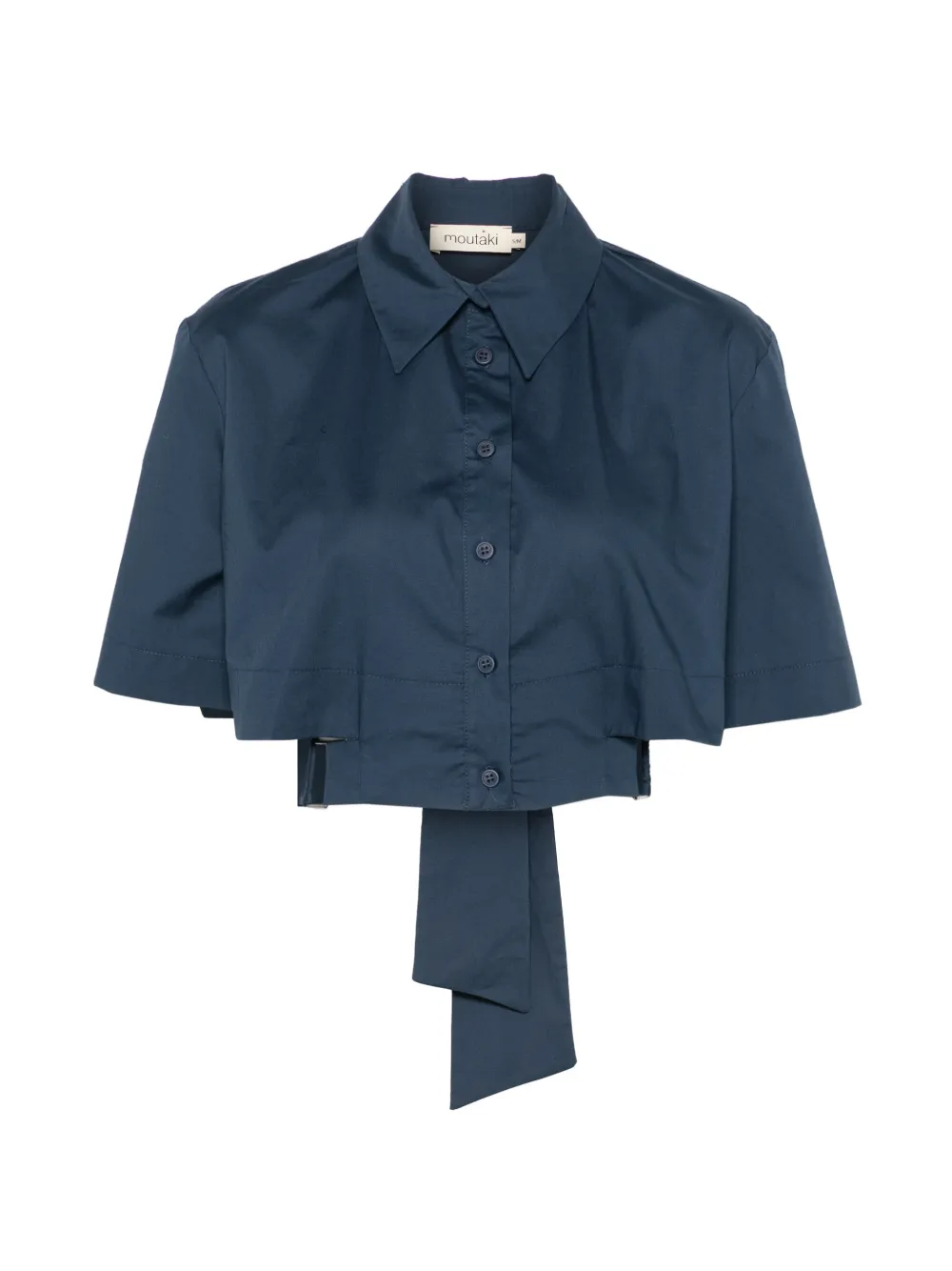 MOUTAKI short-sleeve cropped shirt - Blu