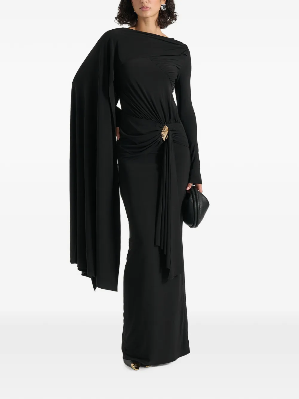 Manière De Voir Edena Maxikleid mit Rüschen - Schwarz
