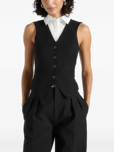 Manière De Voir Irene in black/white collar-detail cinched suit vest
