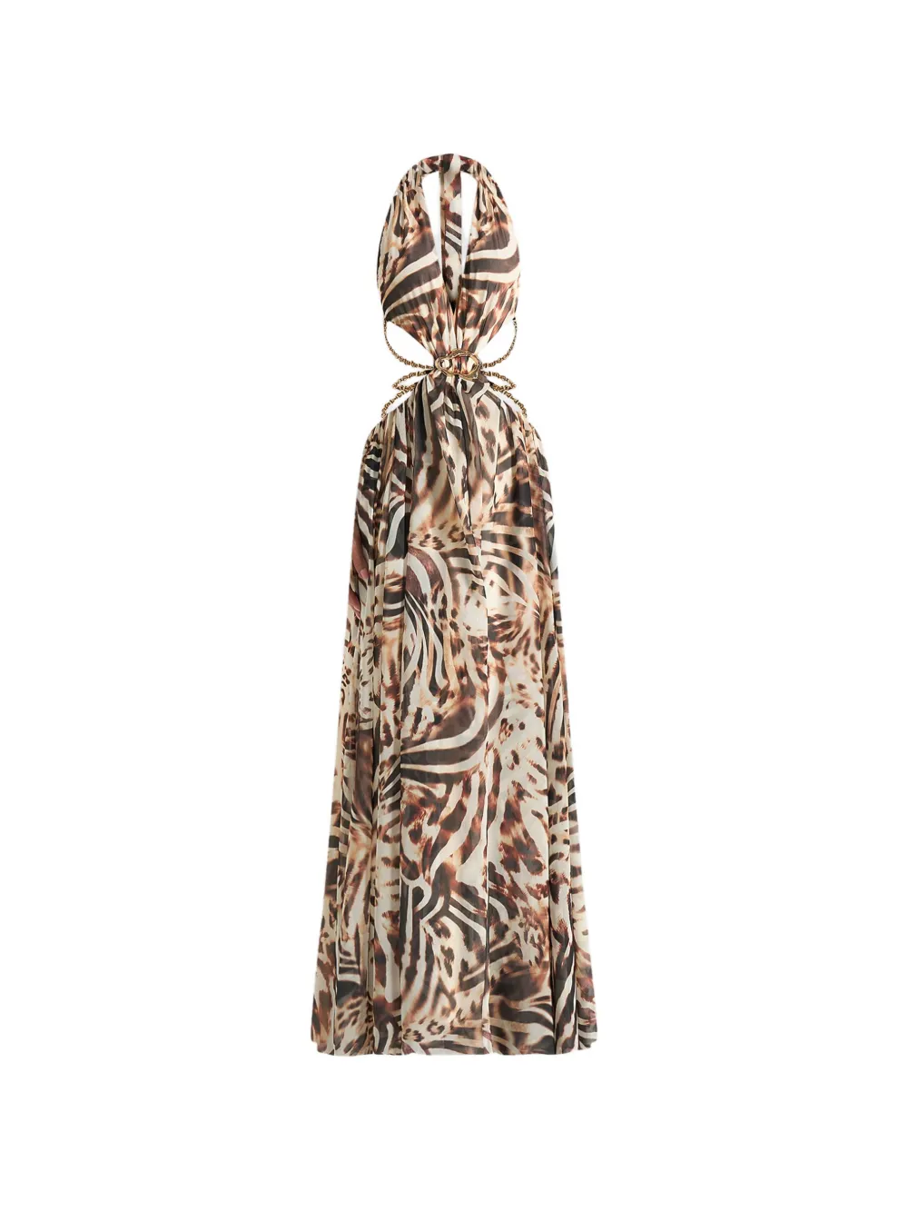 Manière De Voir June in Animal Maxikleid mit Cut-Out-Gürtel - Nude
