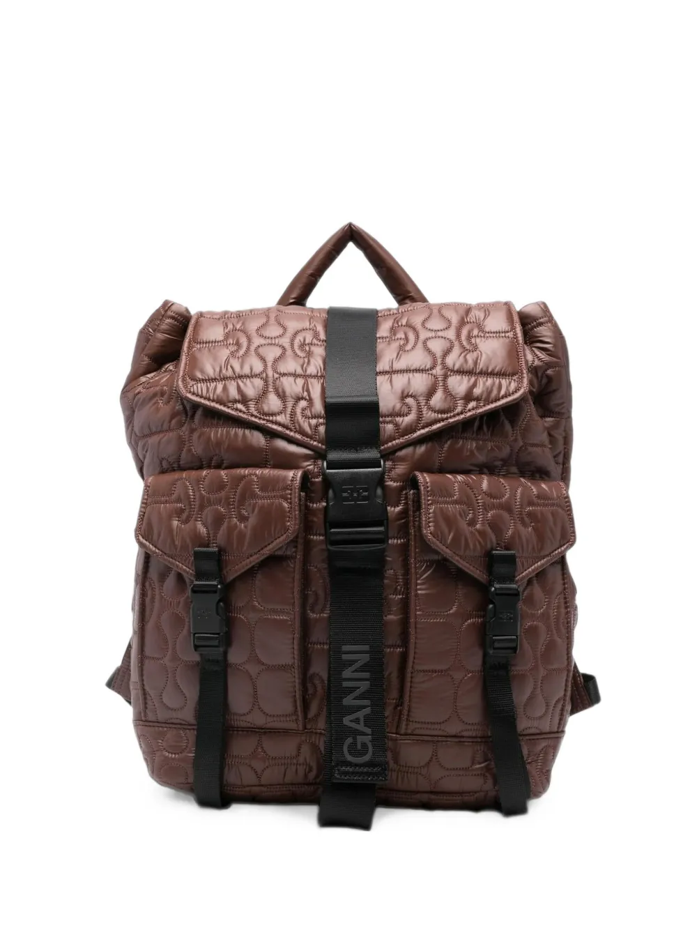 GANNI quilted Re-Tech backpack - Marrone