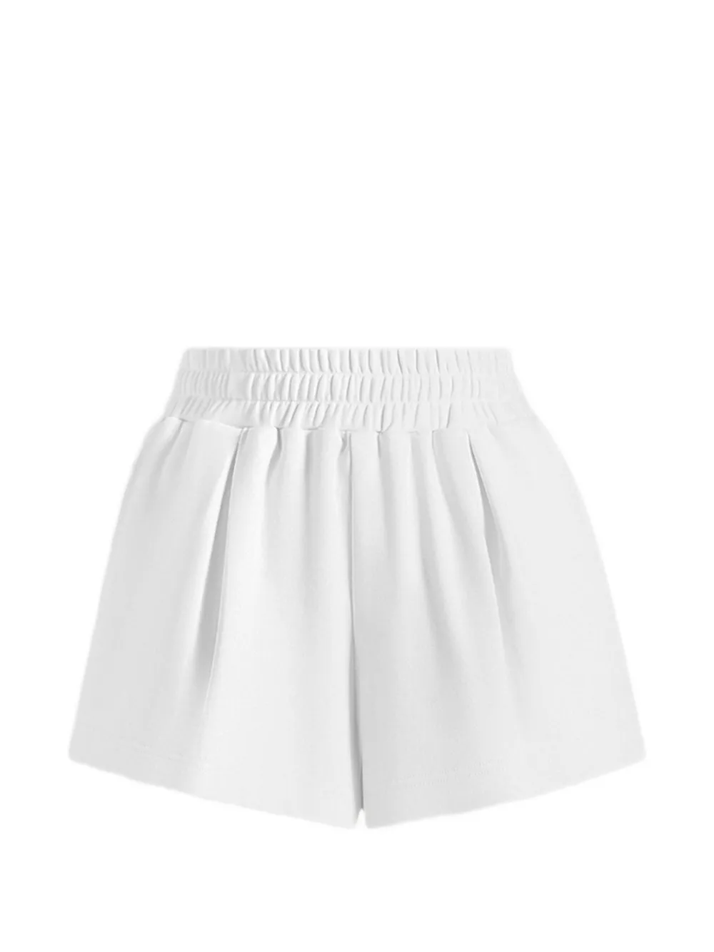 Manière De Voir SH002 in white gathered-waist cotton shorts - Bianco