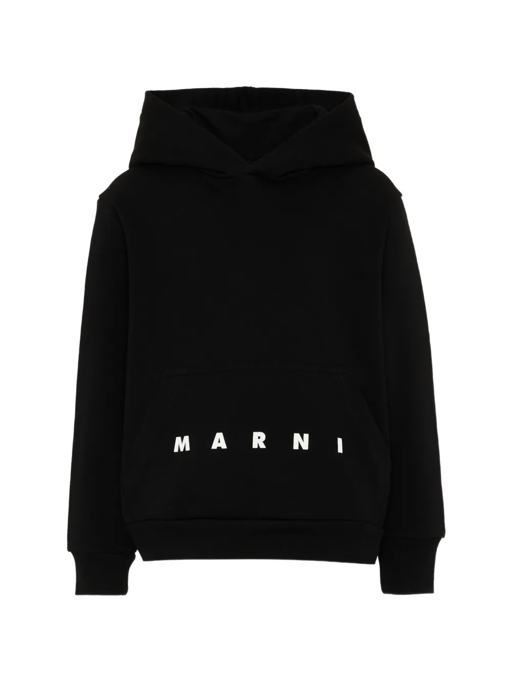 Marni Kids logo-print hoodie - Nero
