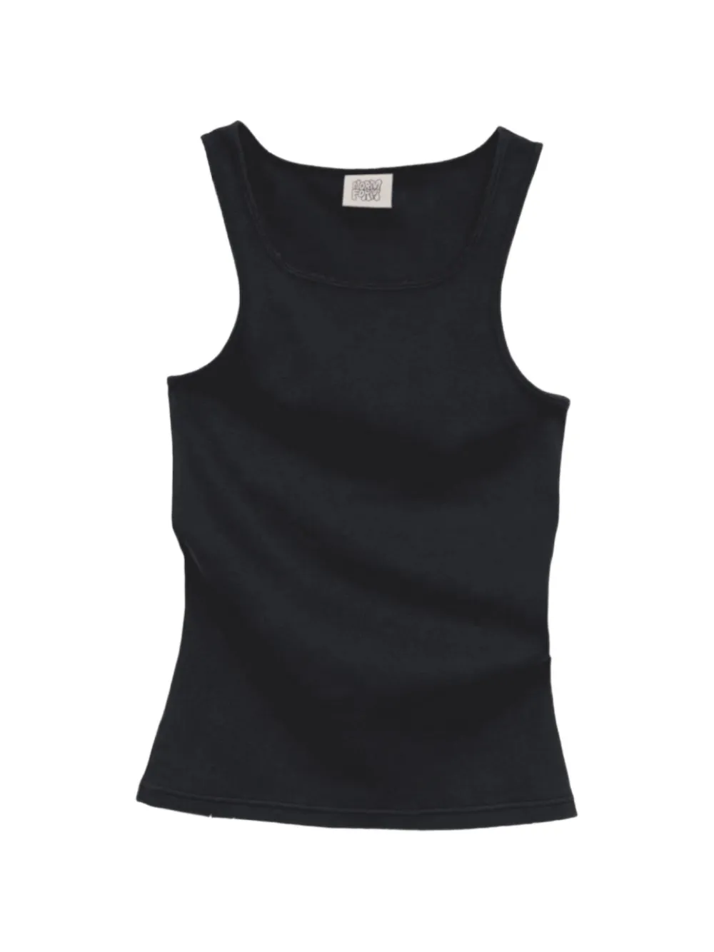 NORMFORM distressed square-neck tank top - Nero