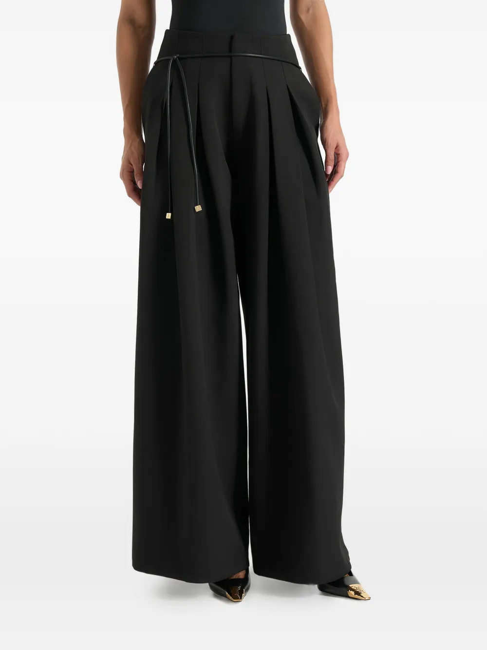 Manière De Voir Pantaloni Flora con cintura - Nero