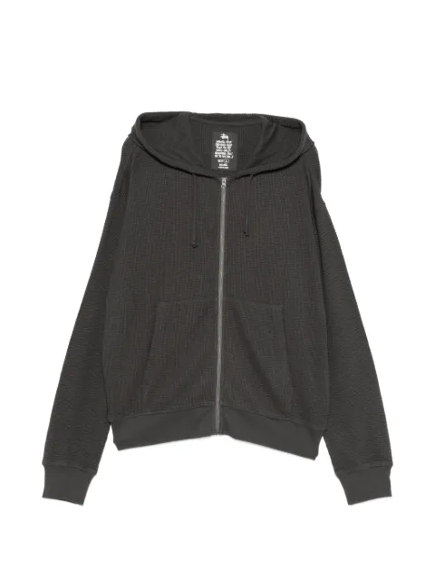 Stüssy waffle-knit zip-up thermal hoodie
