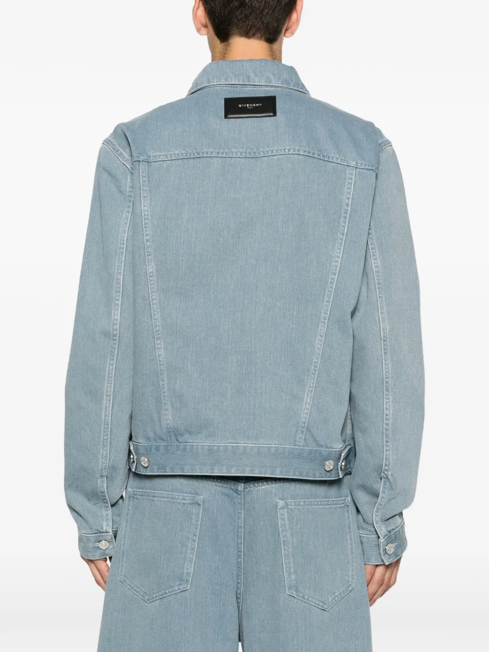 Givenchy Denim jack met logopatch Blauw