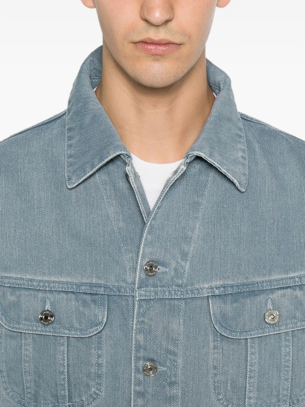 Givenchy Denim jack met logopatch Blauw