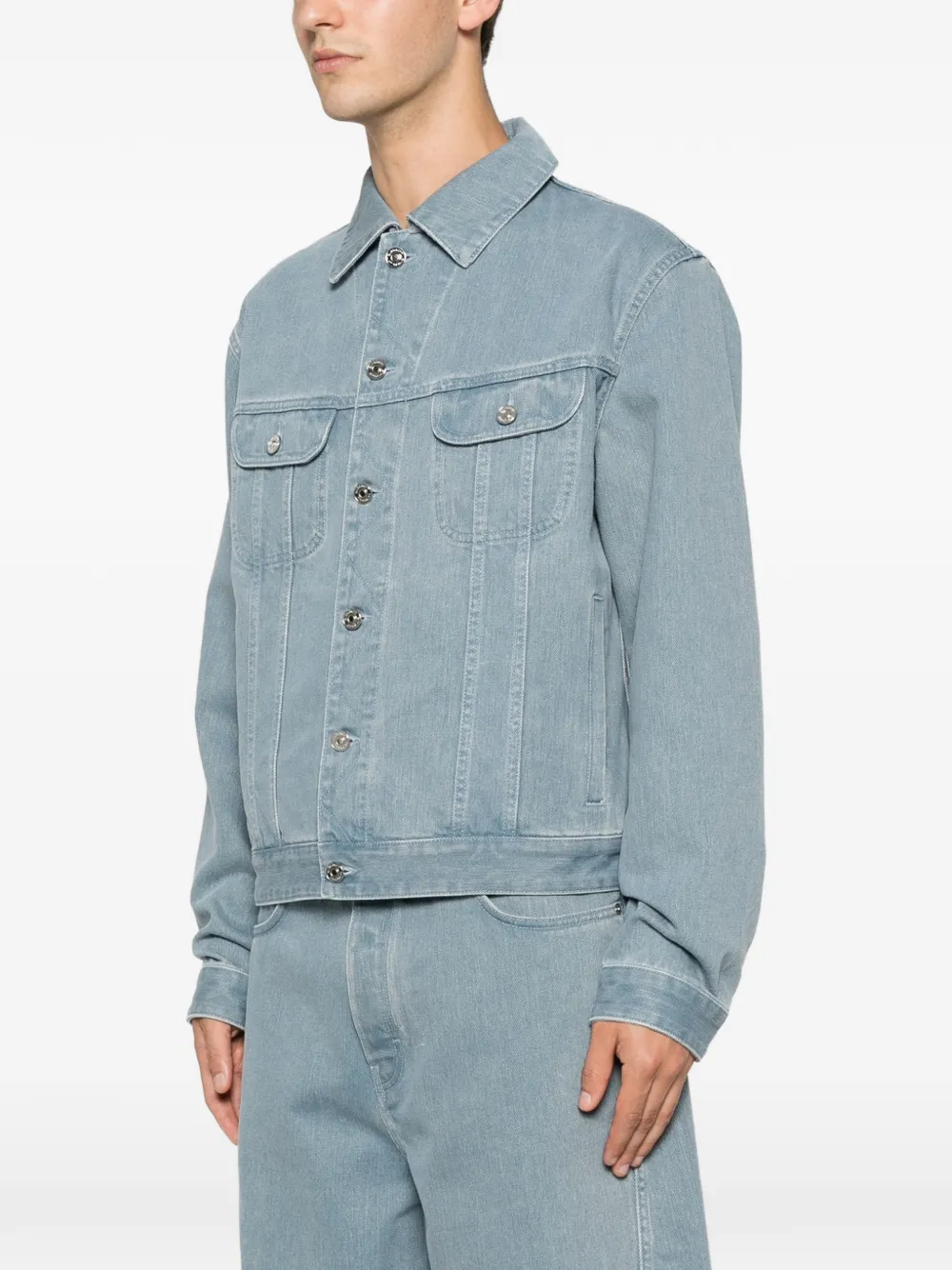 Givenchy Denim jack met logopatch Blauw