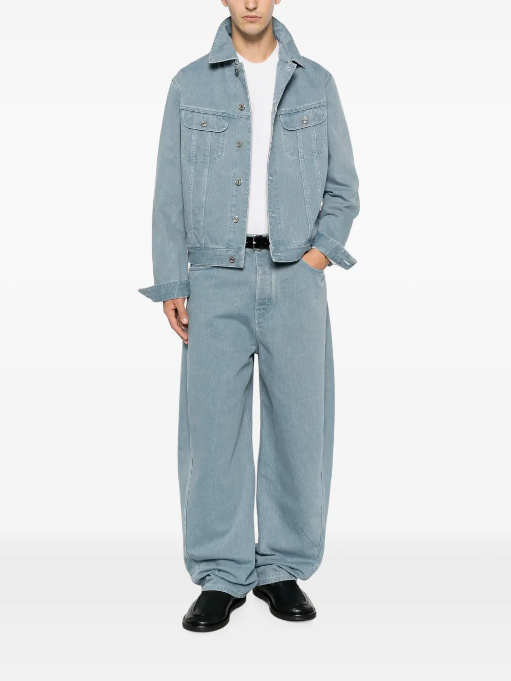 Givenchy Denim jack met logopatch Blauw