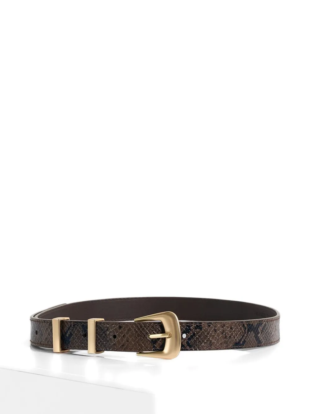 Manière De Voir Lilian in brown/gold python belt - Marrone