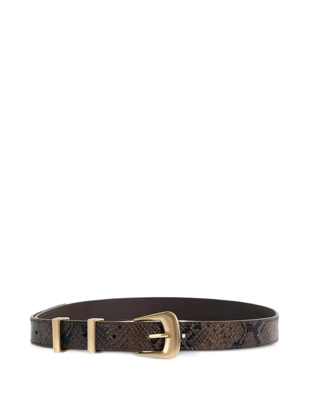 Manière De Voir Lilian in brown/gold python belt - Marrone
