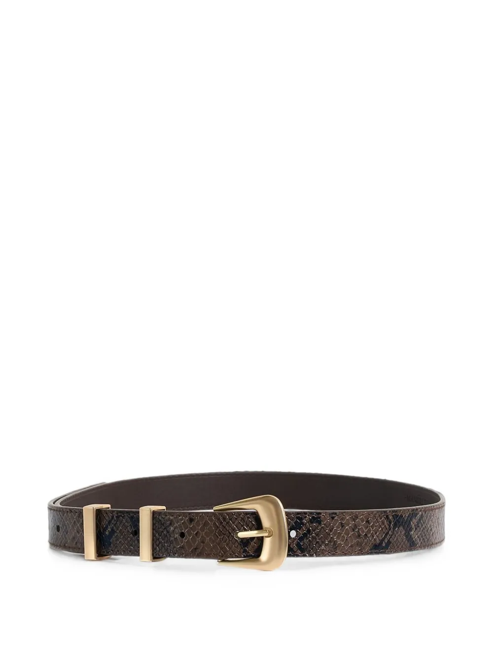 Manière De Voir Lilian in brown/gold python belt - Marrone