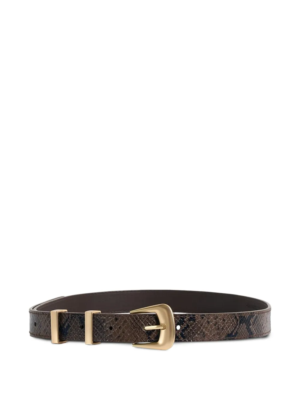 Manière De Voir Lilian in brown/gold python belt - Marrone