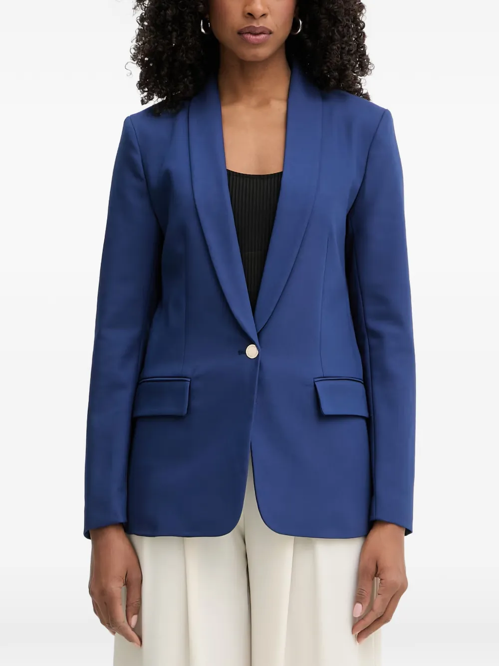 Morgan Shawl-lapel Single-breasted Blazer In Blue