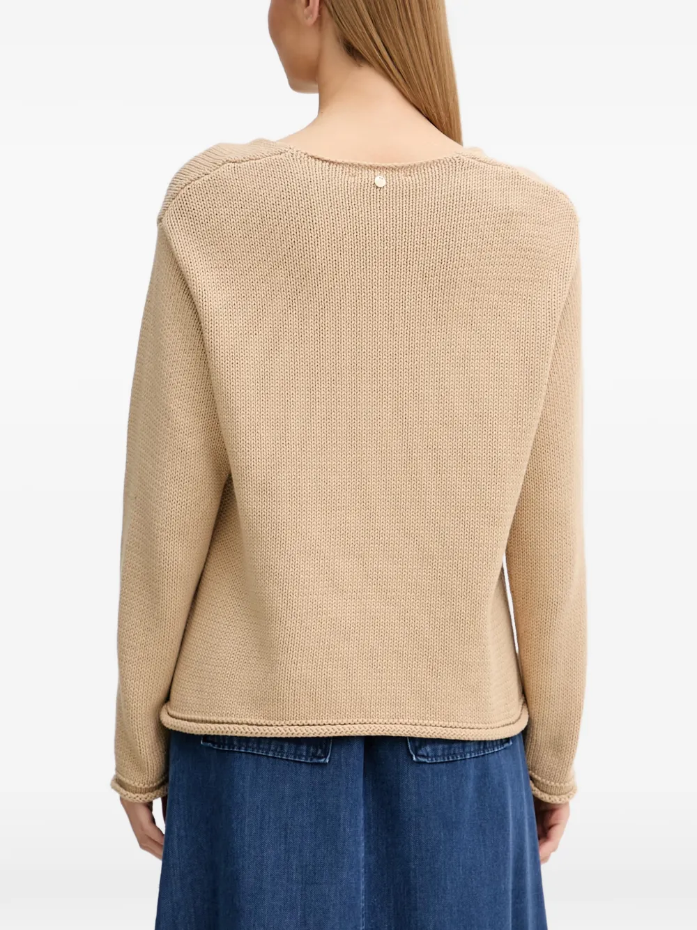 Mos Mosh MMBIne gebreide trui met V-hals Beige