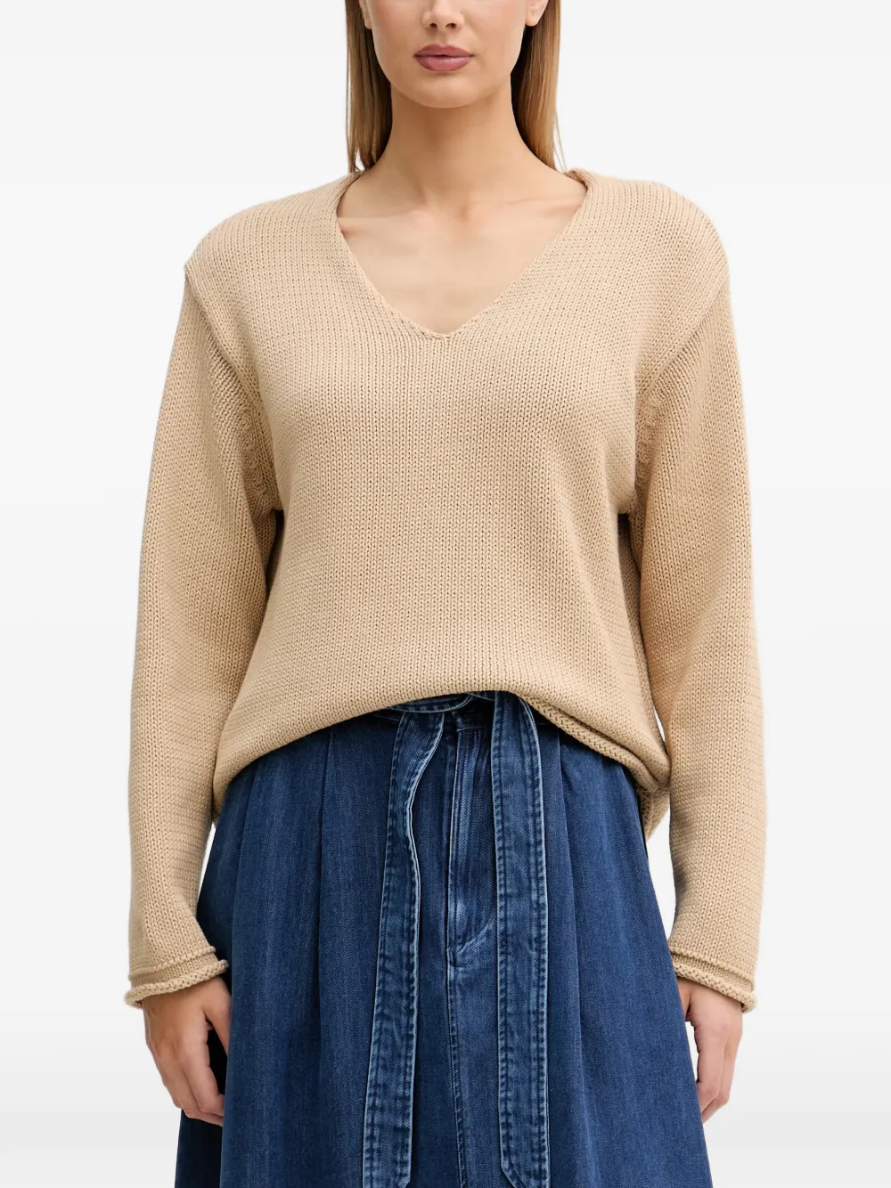Mos Mosh MMBIne V-neck knitted sweater