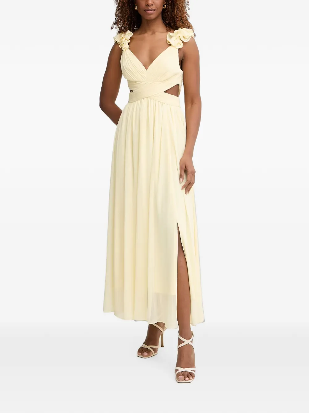 Morgan ruffled cutout-detail maxi dress
