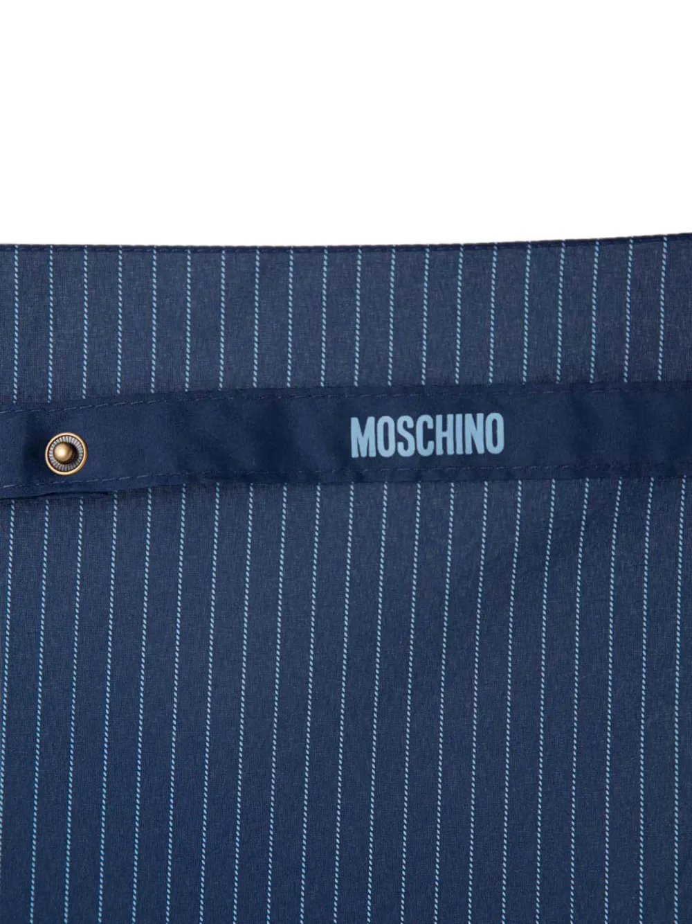 Moschino Paraplu met krijtstreep en logoprint Blauw