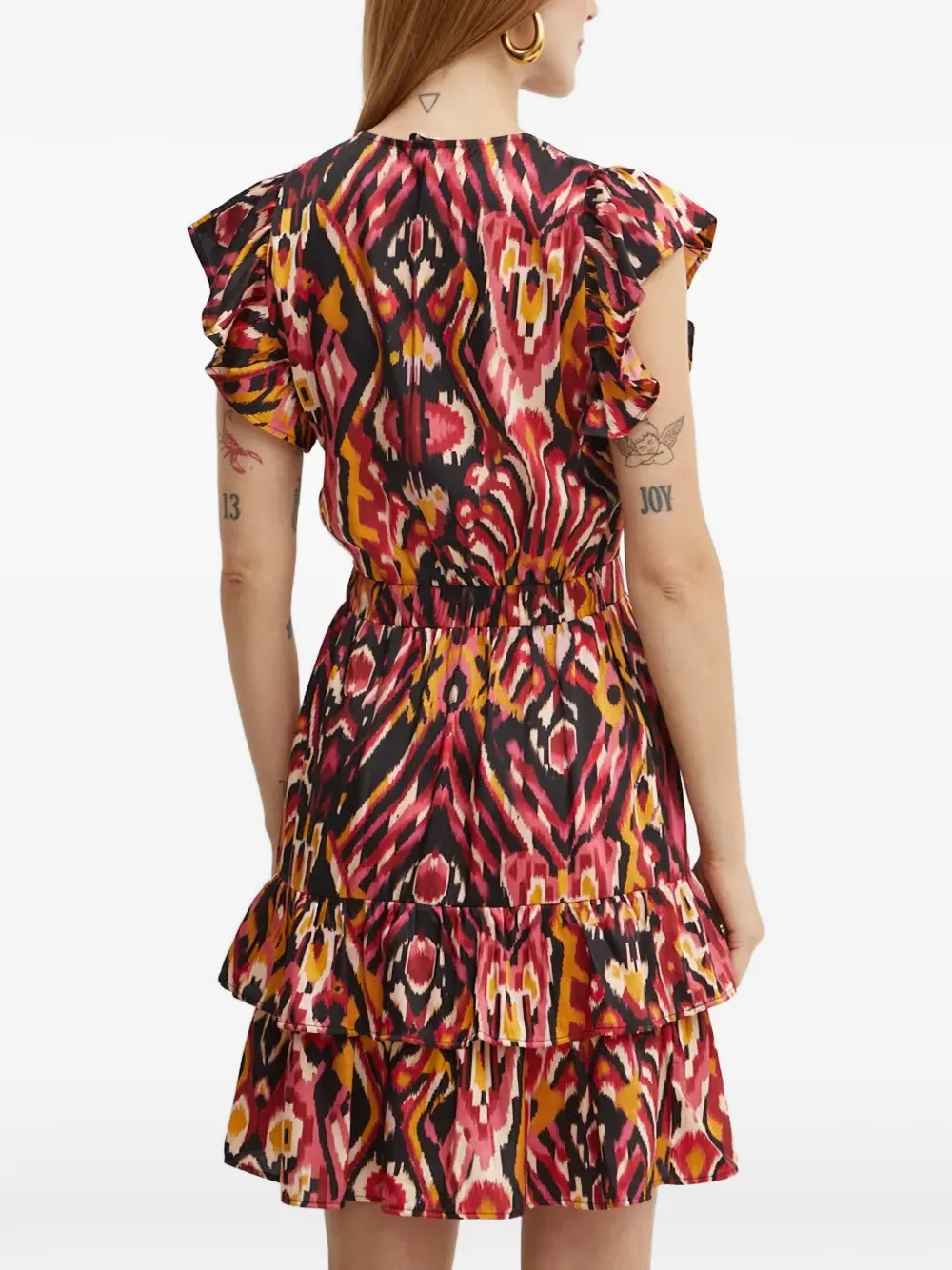 Morgan ruffled mini dress Zwart