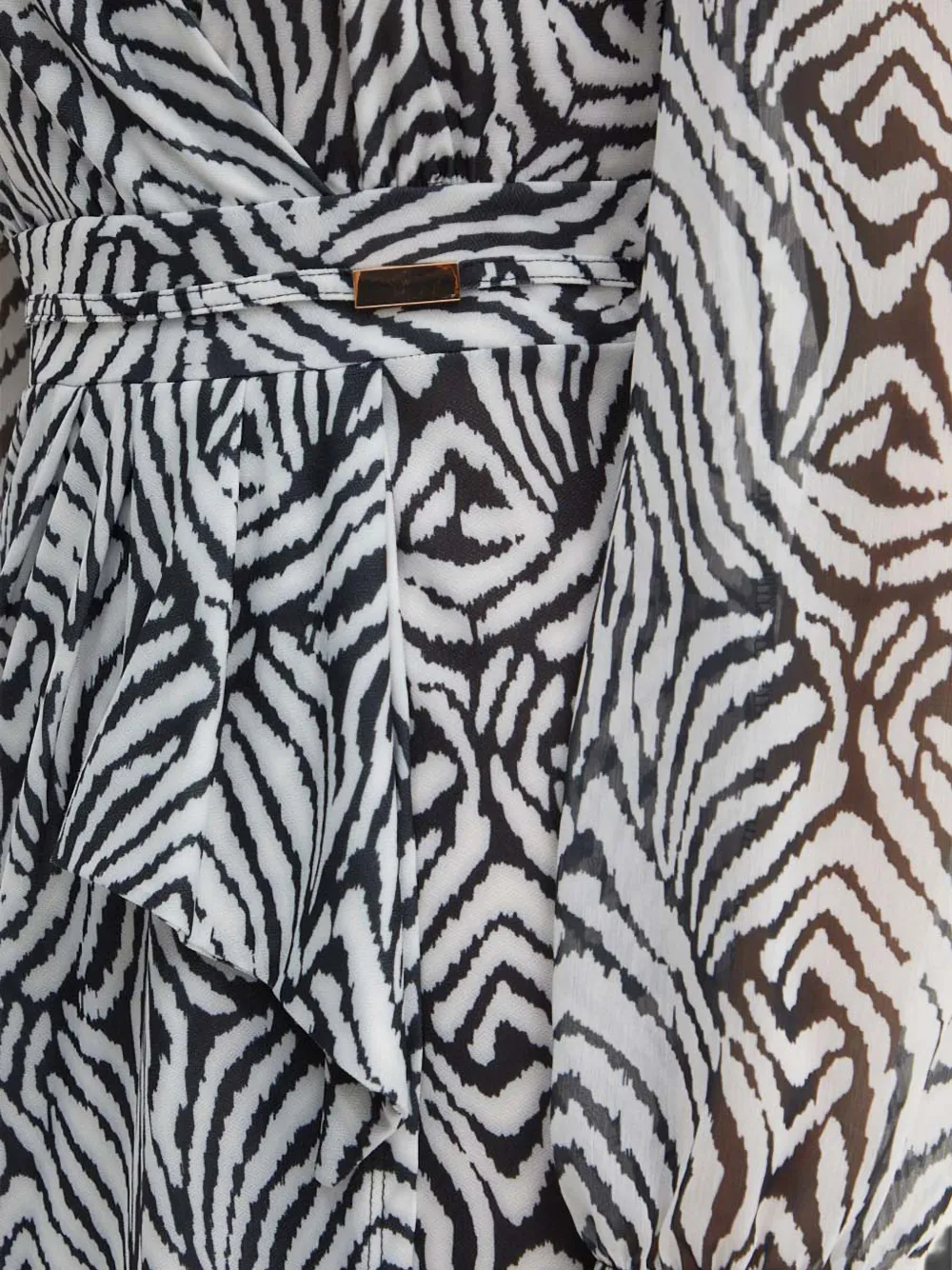 Morgan Wikkeljurk met zebraprint Wit