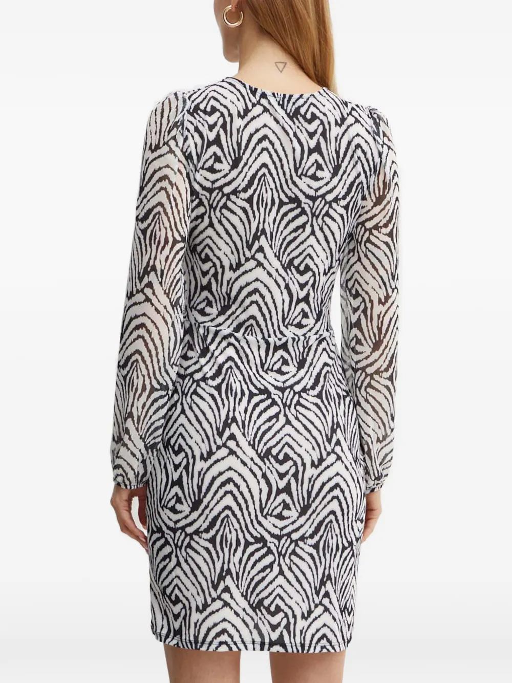 Morgan Wikkeljurk met zebraprint Wit