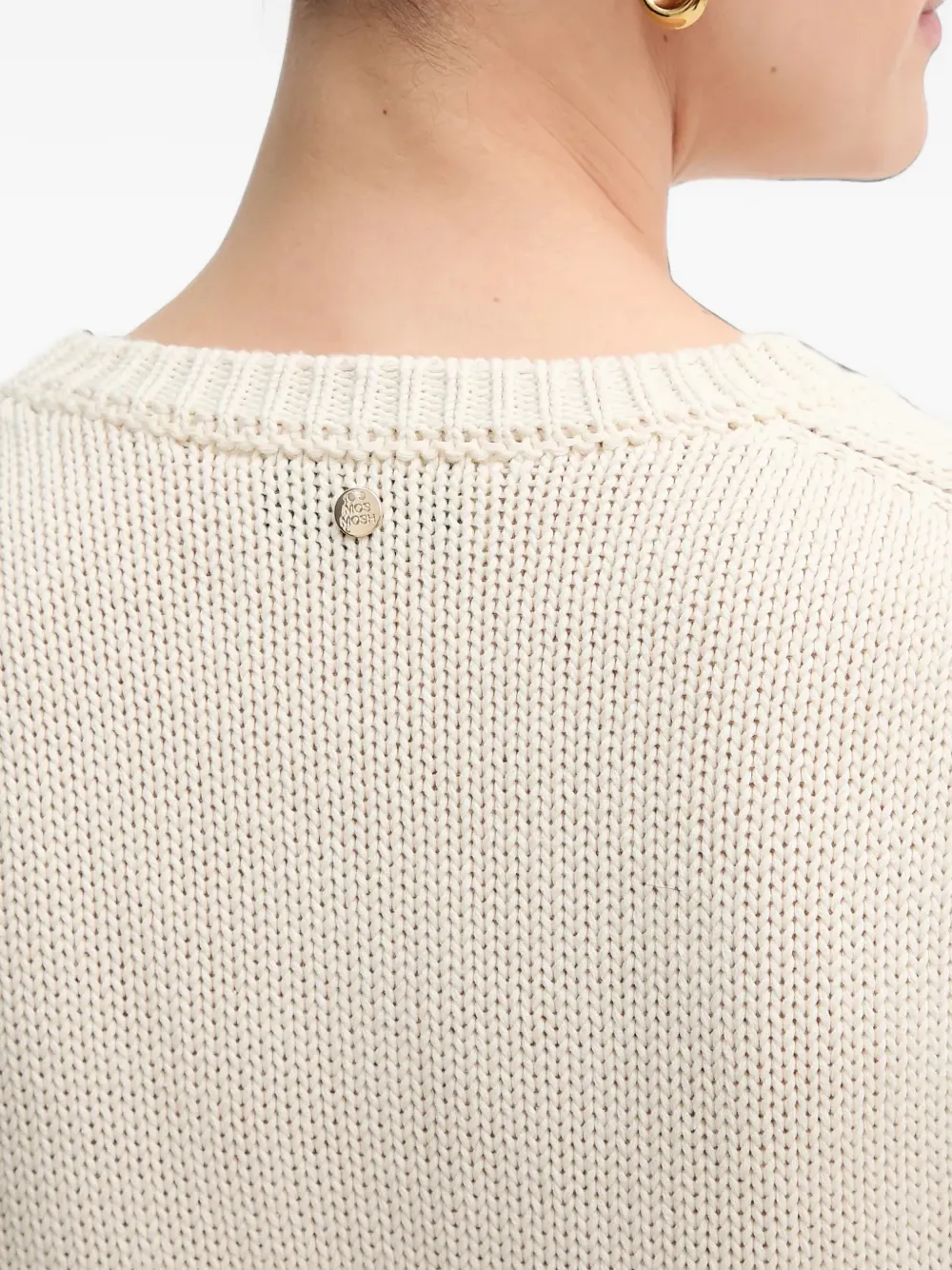 Mos Mosh MMArin gebreide trui met korte mouwen Beige