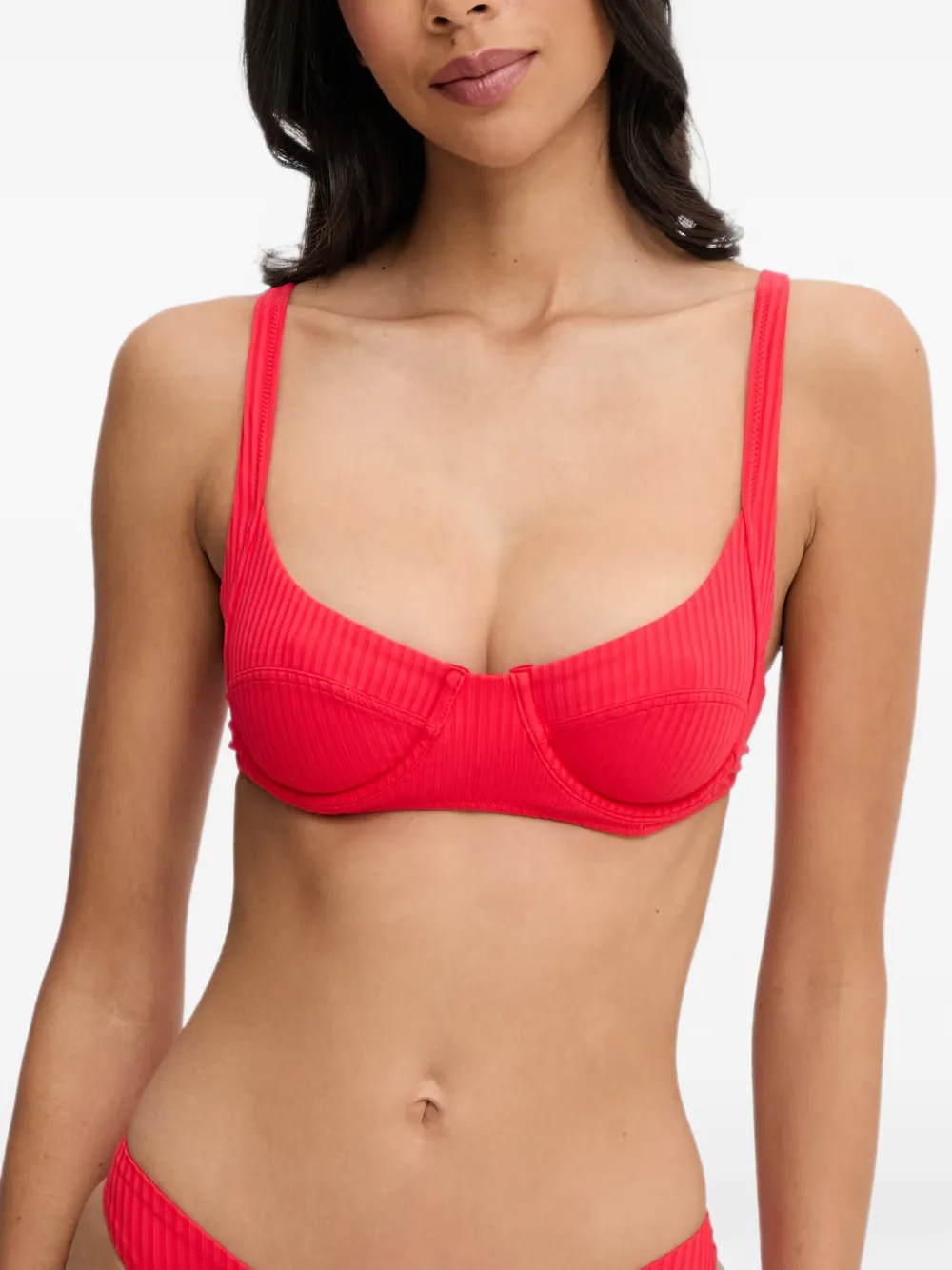 Melissa Odabash ribbed underwired bikini top - Rot