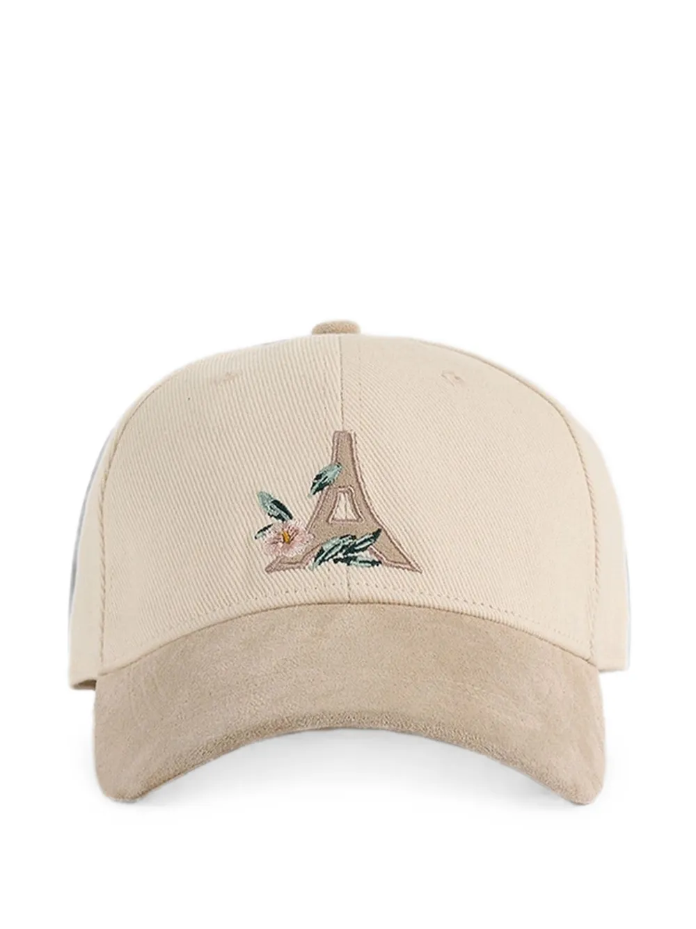 Manière De Voir floral-Eiffel suede-contrast cap - beige - Toni neutri