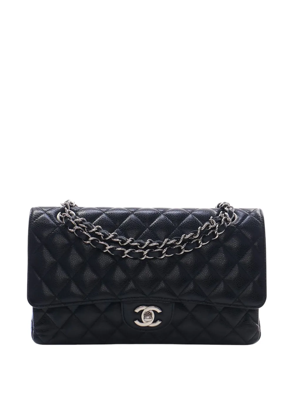 CHANEL Pre-Owned 2017-2018 Medium Classic Caviar Double Flap shoulder bag - Nero