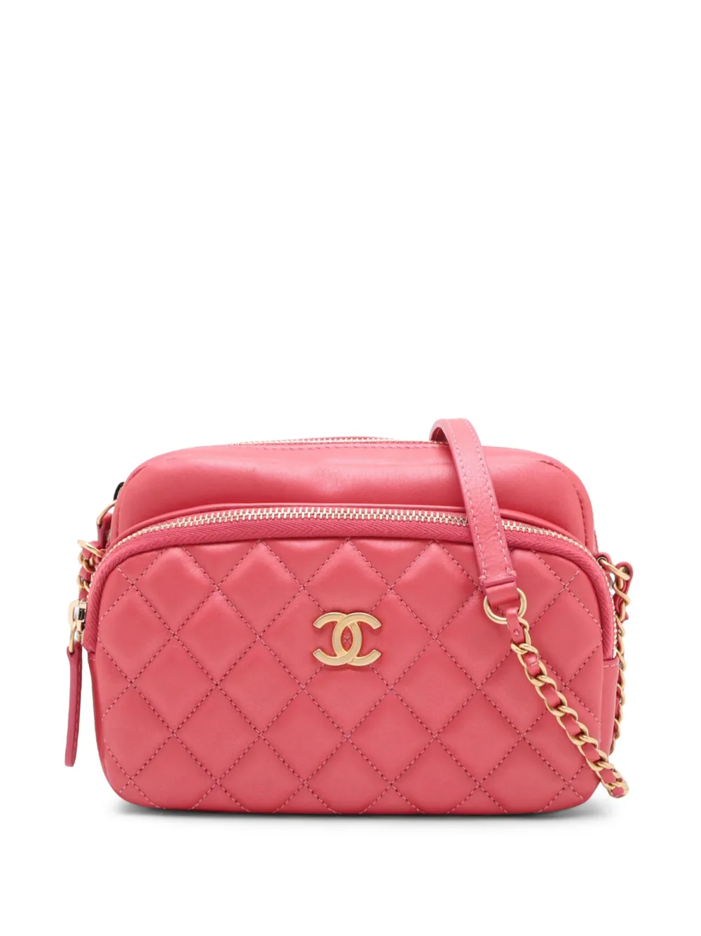 CHANEL Pre-Owned 2019 Quilted Lambskin Day Trips Camera Bag crossbody bag - Rosa