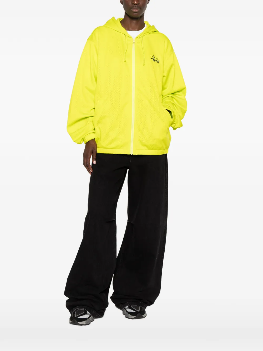 Stüssy Athletic mesh hoodie met rits Groen