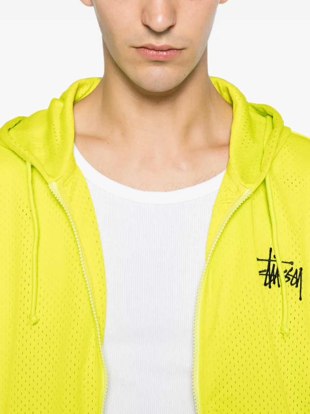 Stüssy Athletic mesh hoodie met rits Groen