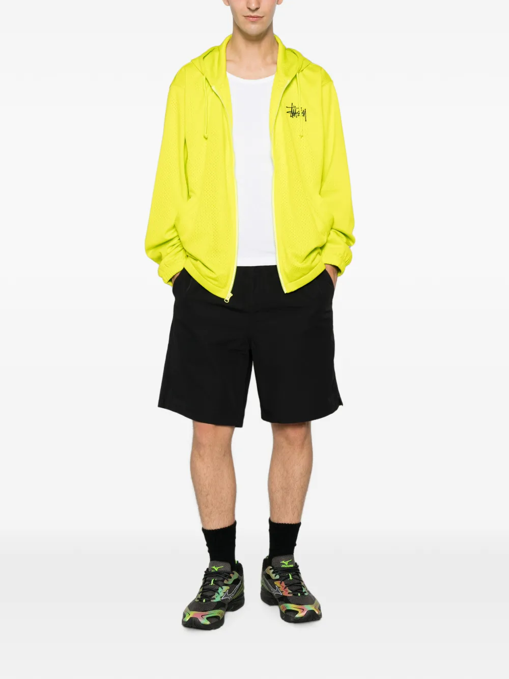 Stüssy Athletic mesh hoodie met rits Groen