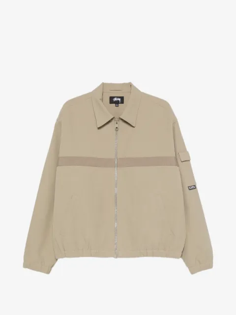Stüssy tape-detail zip-up mechanic jacket