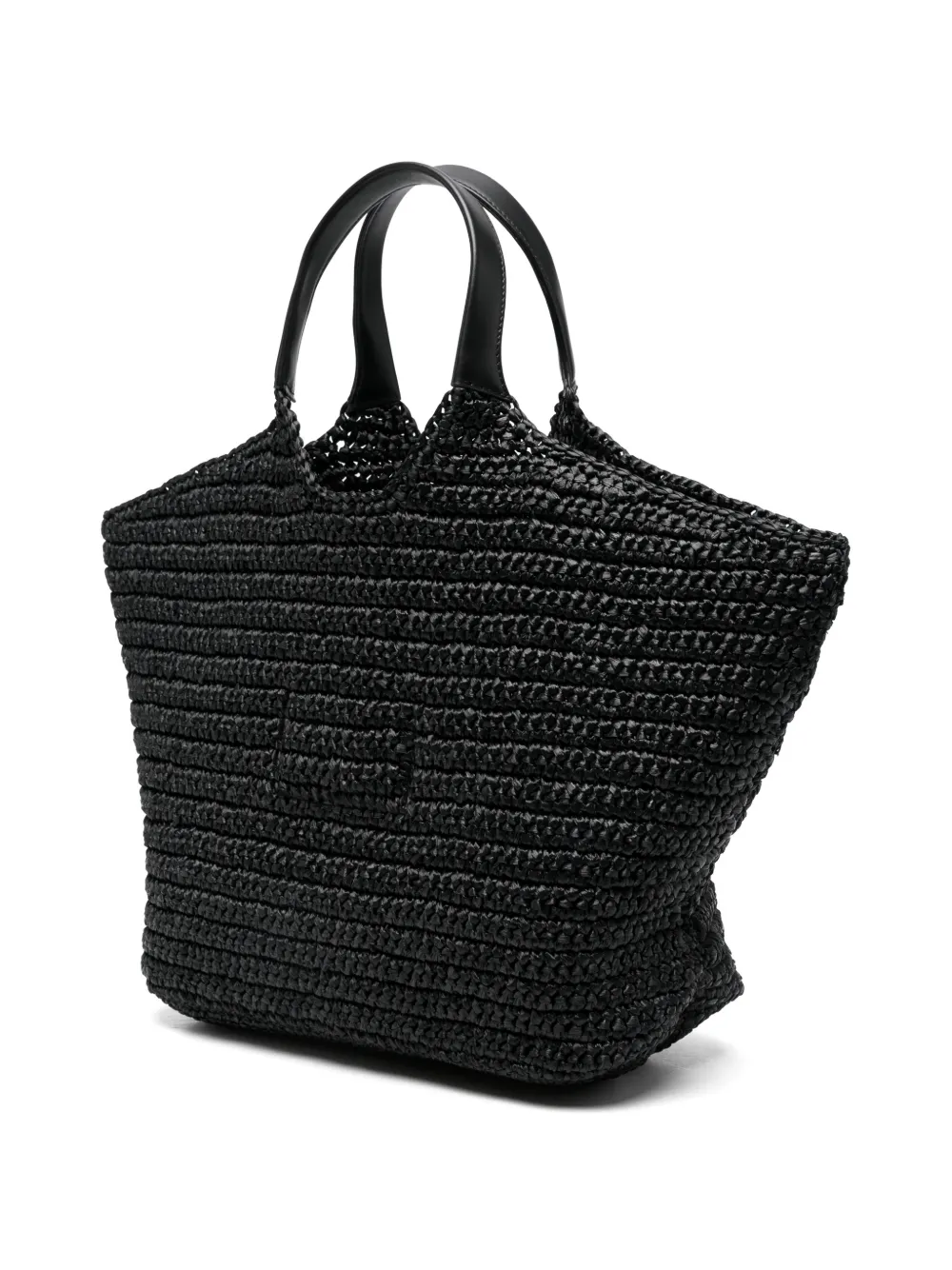 Balmain Geweven schoudertas met geborduurd logo Zwart