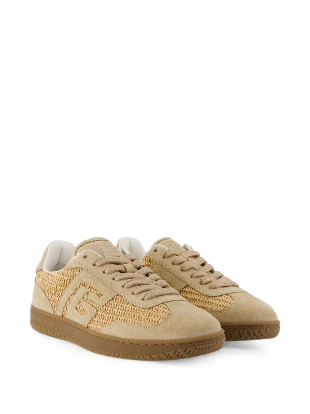 Balmain Swan suede sneakers Beige