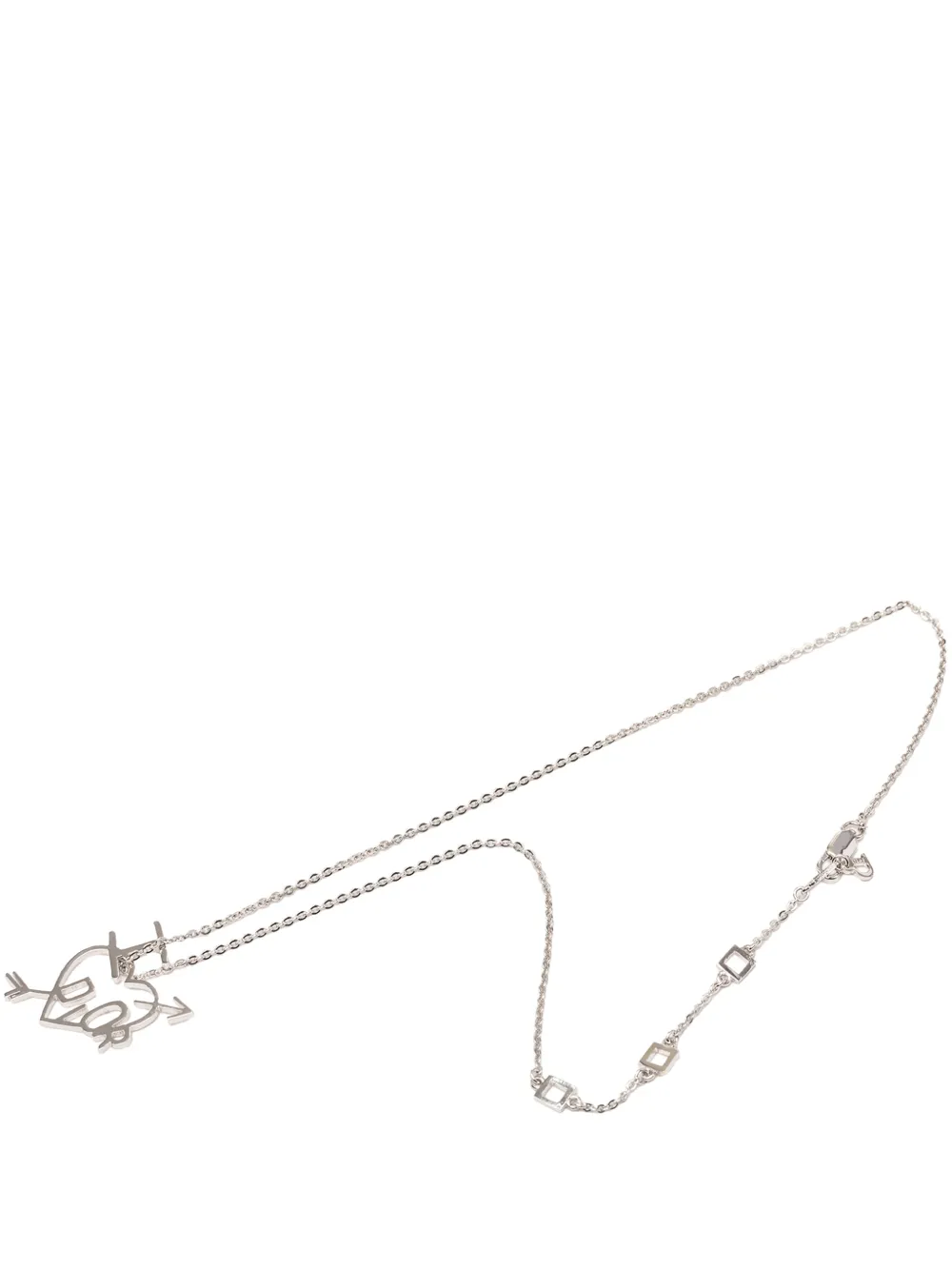 Christian Dior Pre-Owned 20th Century Brass I Love Dior Pendant Necklace costume necklace - Silver