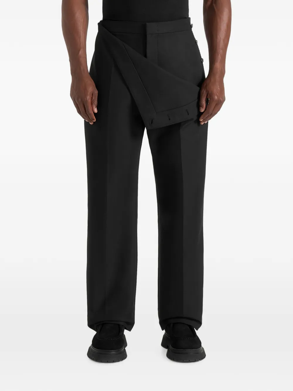 Manière De Voir Henri foldover trousers black - Nero