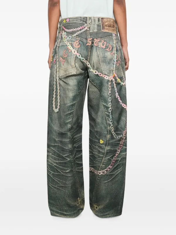 Acne Studios 1981 ルーズフィットジーンズ | ブルー | FARFETCH JP
