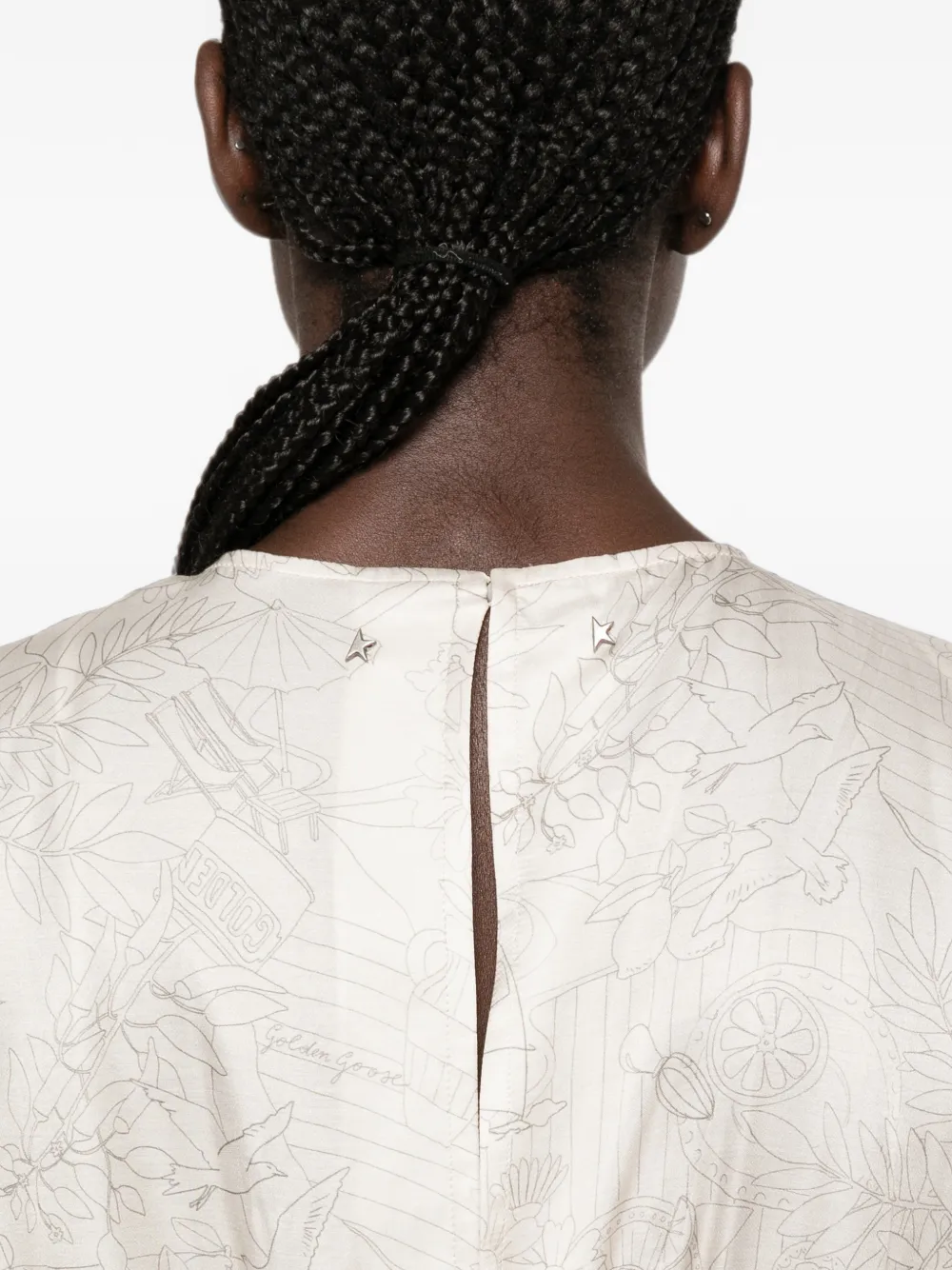 Golden Goose Wikkeljurk met jacquard Beige
