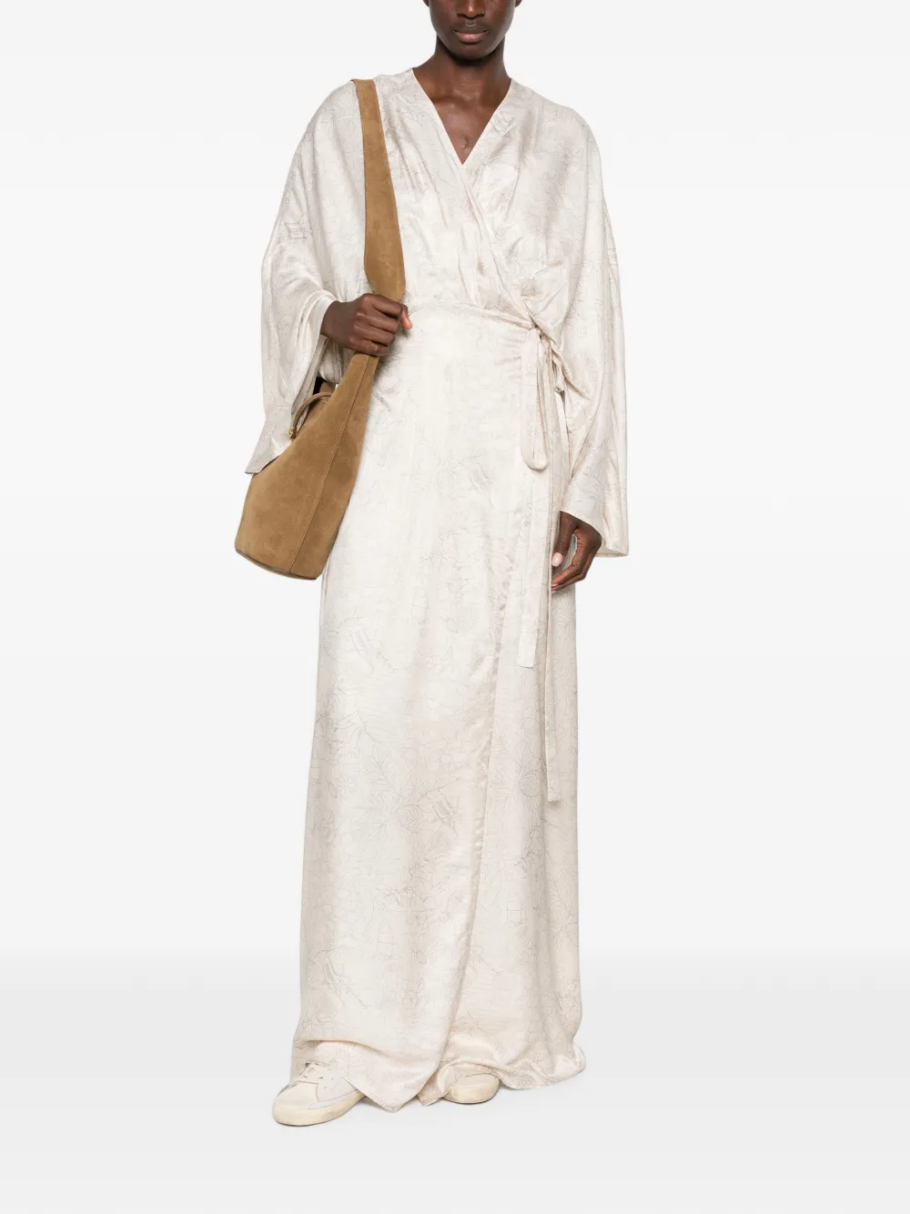 Golden Goose Wikkeljurk met jacquard Beige