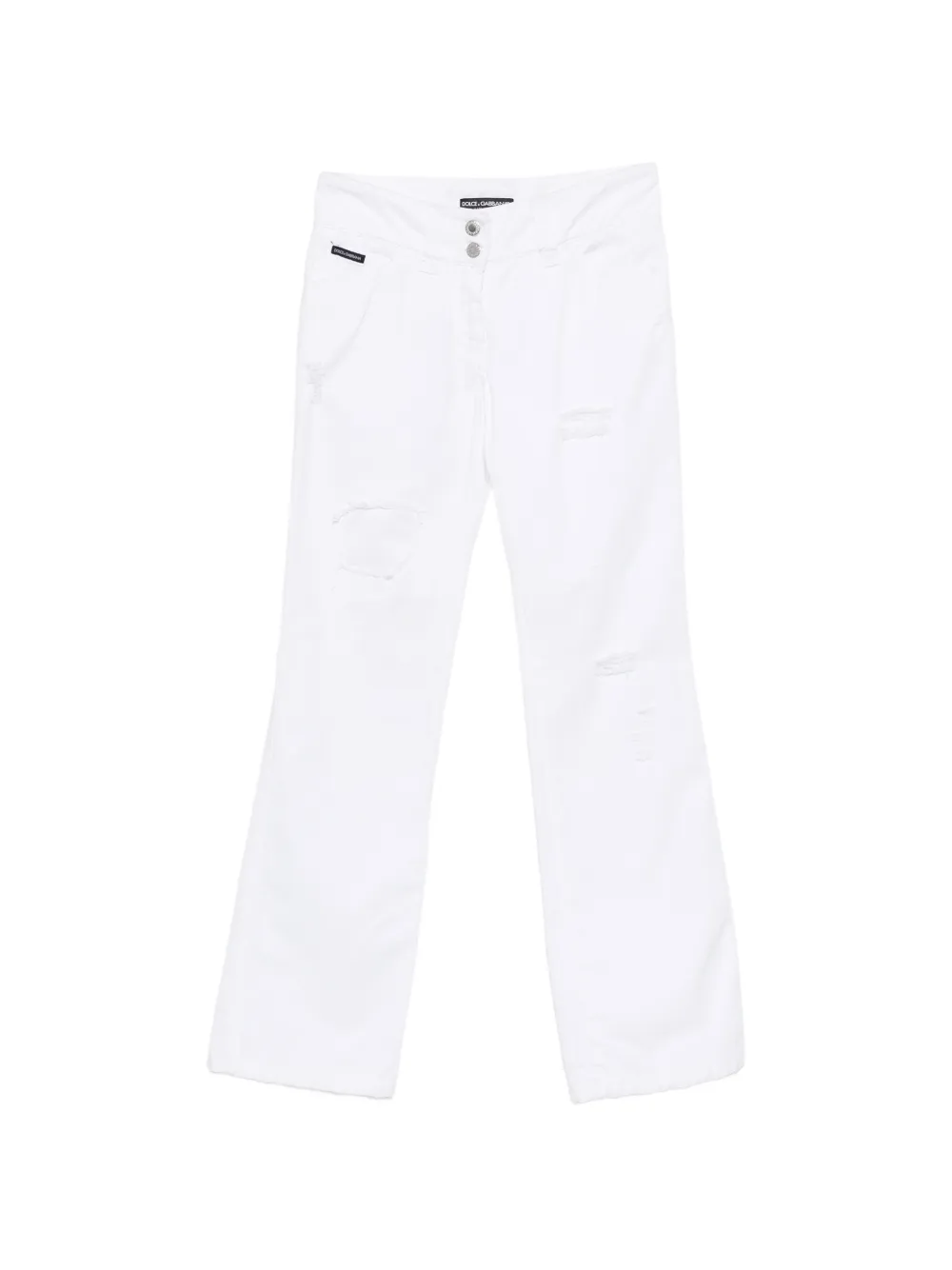 Dolce & Gabbana Pre-Owned 2000s distressed jeans - Bianco